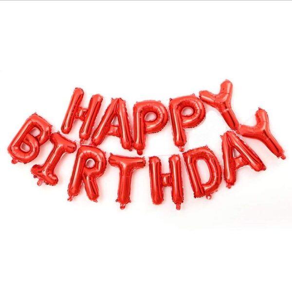 Happy Birthday Foil Balloon SET- RED