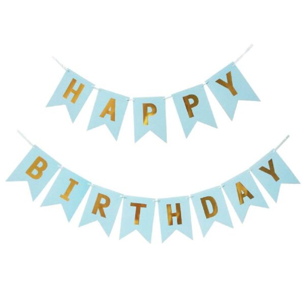 Birthday Banner Paper V-cut  Sky BLUE