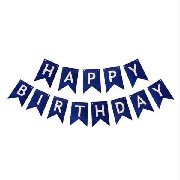 Birthday Banner Paper V-cut  Drk BLUE