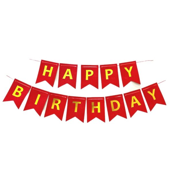 Birthday Banner Paper V-cut  RED