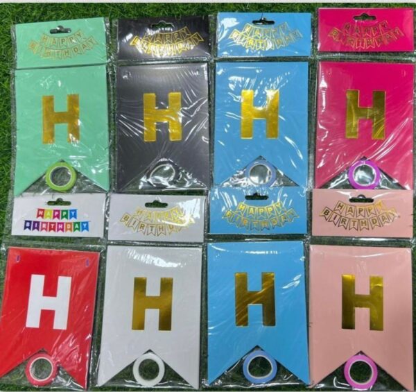 Birthday Banner Paper V-cut  MIX (5pc)