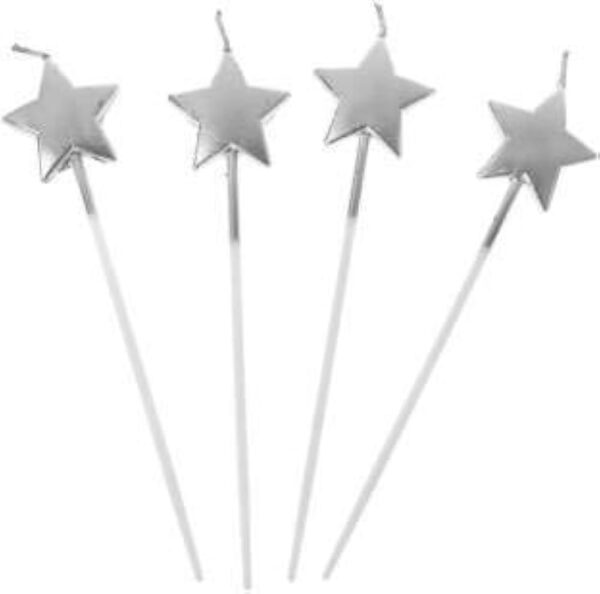Star Candle stick-Silver (4pc)