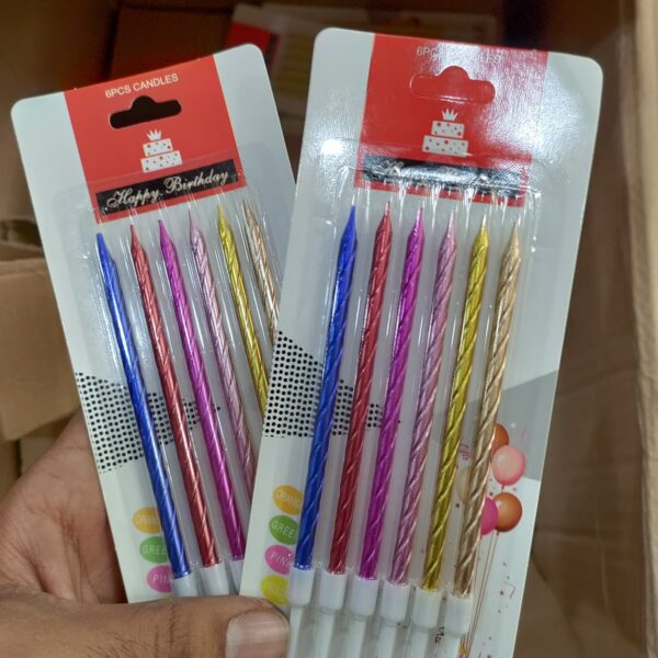 Straight Long Multi colour Candles(6pc)