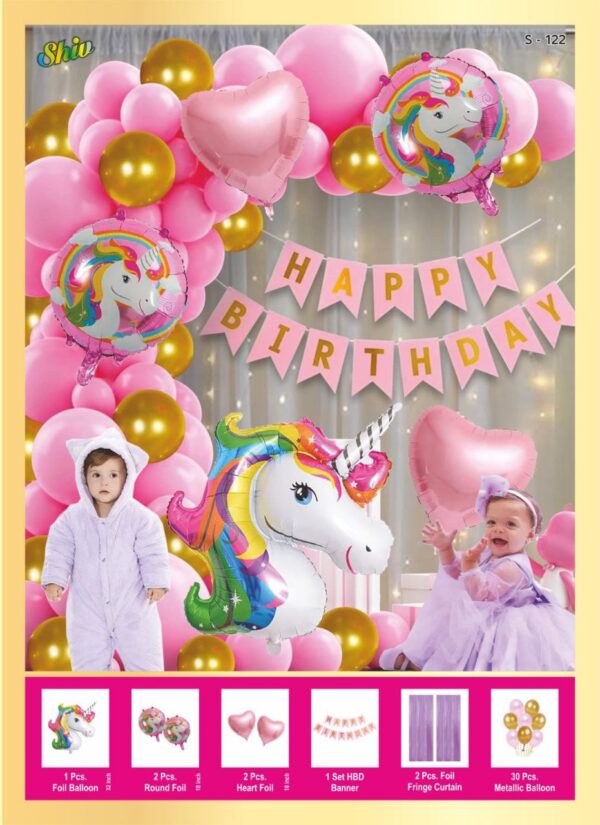 Unicorn Theme b'day Combo set
