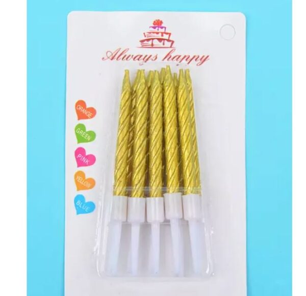 Small Neon Candles GOLD (5pkt)